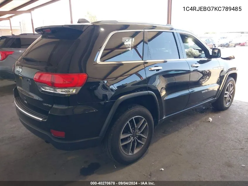 1C4RJEBG7KC789485 2019 Jeep Grand Cherokee Limited 4X2