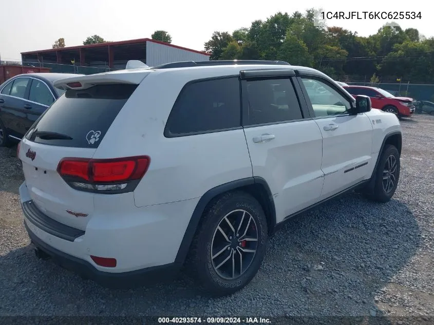 2019 Jeep Grand Cherokee Trailhawk 4X4 VIN: 1C4RJFLT6KC625534 Lot: 40293574