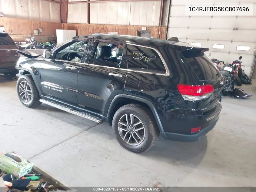 2019 Jeep Grand Cherokee Limited 4X4 VIN: 1C4RJFBG5KC807696 Lot: 40297157