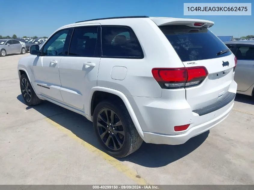 2019 Jeep Grand Cherokee Altitude 4X2 VIN: 1C4RJEAG3KC662475 Lot: 40299150