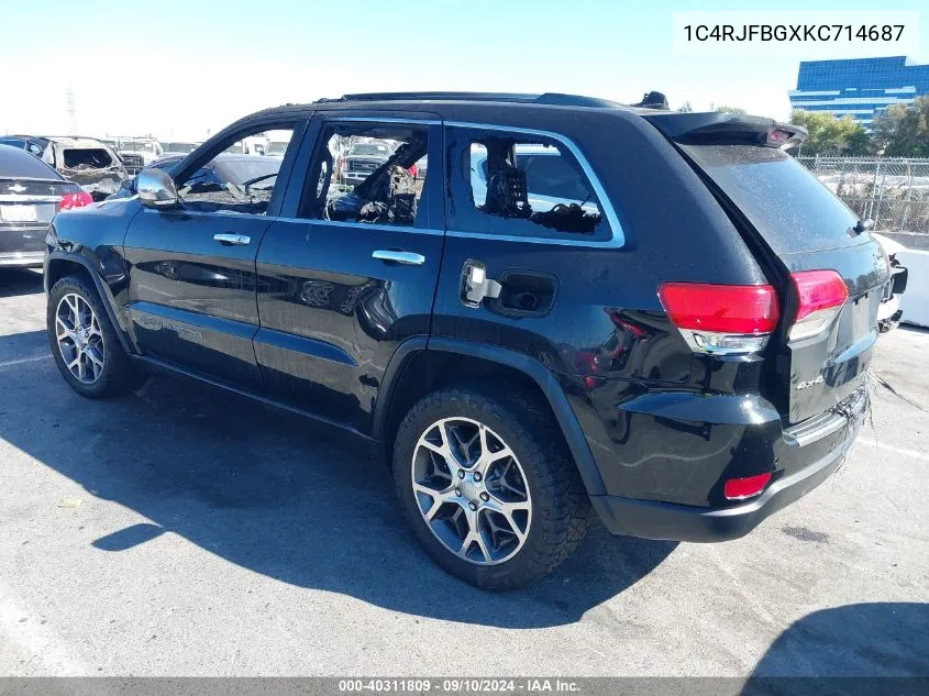 1C4RJFBGXKC714687 2019 Jeep Grand Cherokee Limited 4X4