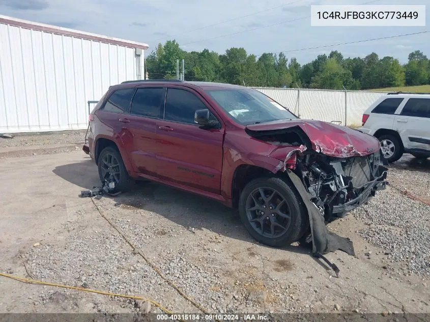 2019 Jeep Grand Cherokee Limited X 4X4 VIN: 1C4RJFBG3KC773449 Lot: 40315184