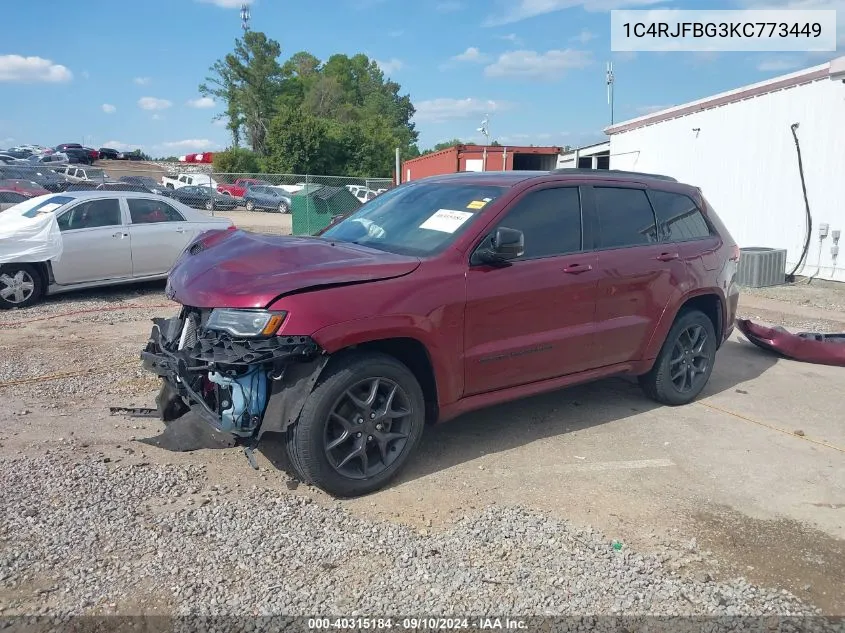 2019 Jeep Grand Cherokee Limited X 4X4 VIN: 1C4RJFBG3KC773449 Lot: 40315184