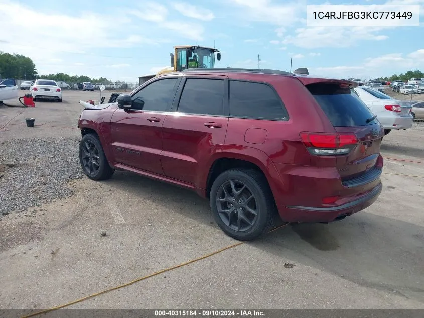 2019 Jeep Grand Cherokee Limited X 4X4 VIN: 1C4RJFBG3KC773449 Lot: 40315184