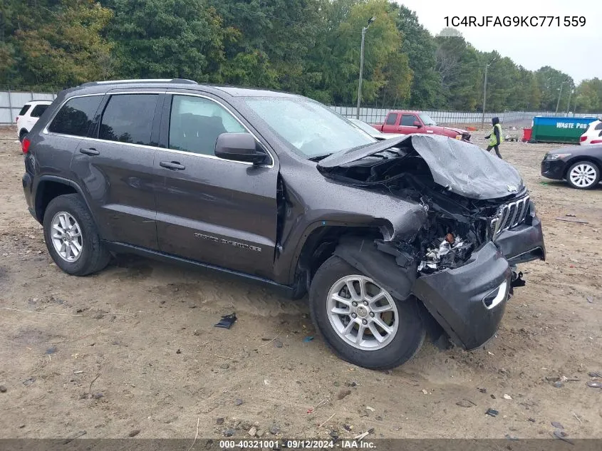 2019 Jeep Grand Cherokee Laredo E 4X4 VIN: 1C4RJFAG9KC771559 Lot: 40321001