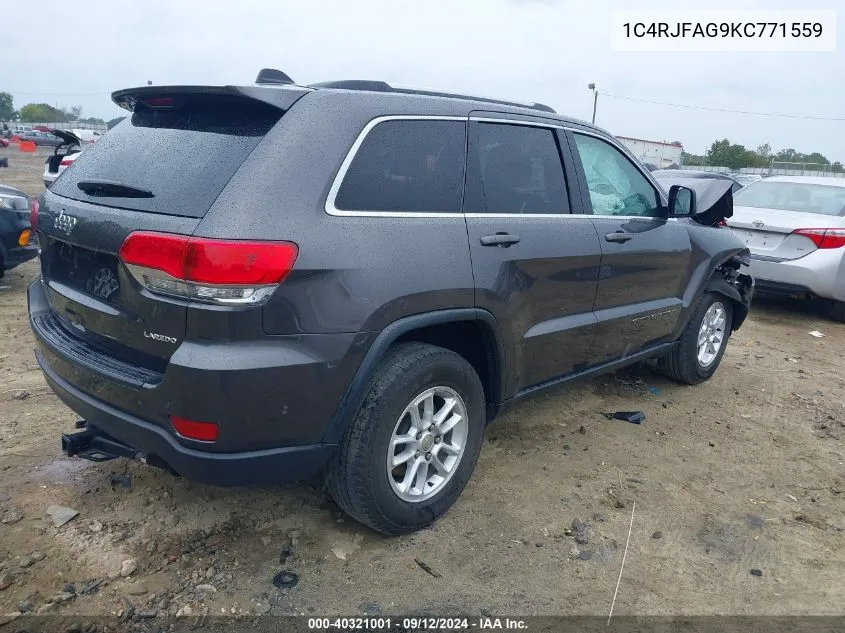 1C4RJFAG9KC771559 2019 Jeep Grand Cherokee Laredo E 4X4