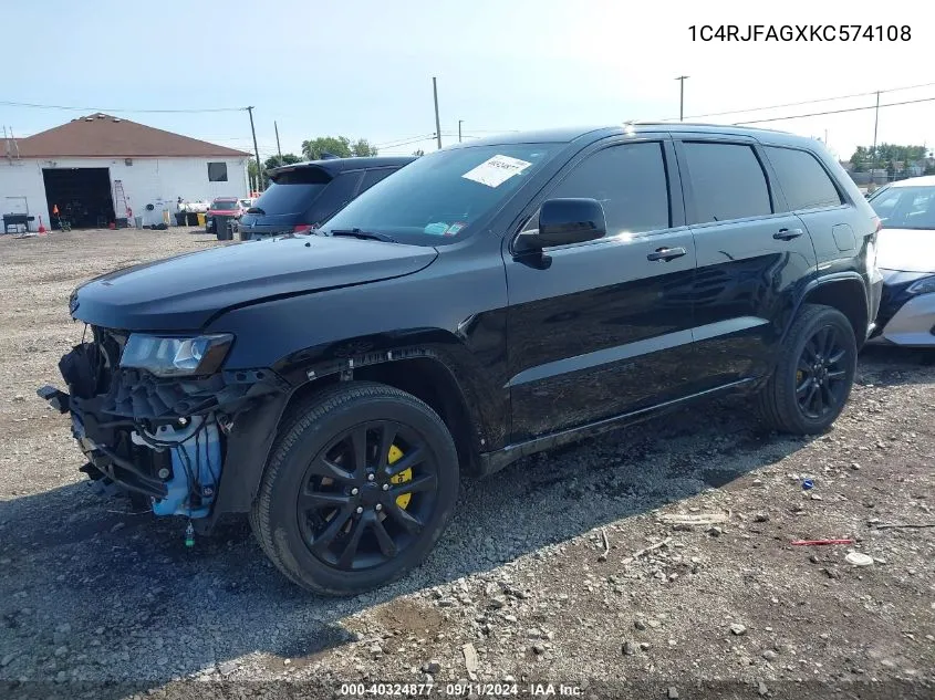 2019 Jeep Grand Cherokee Altitude 4X4 VIN: 1C4RJFAGXKC574108 Lot: 40324877