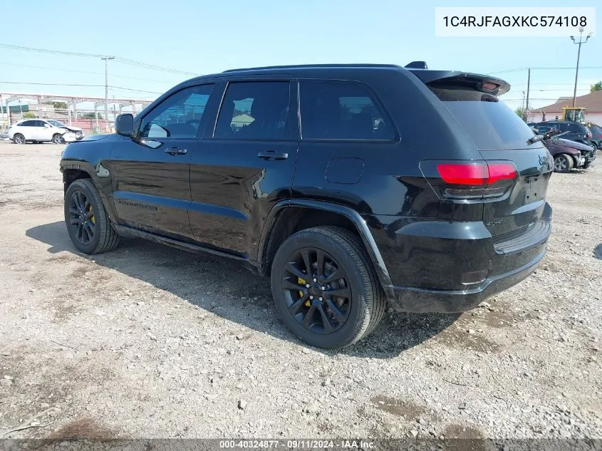 2019 Jeep Grand Cherokee Altitude 4X4 VIN: 1C4RJFAGXKC574108 Lot: 40324877