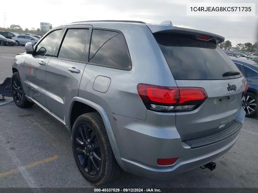 2019 Jeep Grand Cherokee Laredo VIN: 1C4RJEAG8KC571735 Lot: 40337529