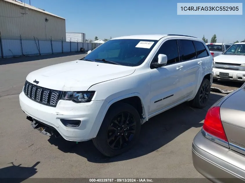 2019 Jeep Grand Cherokee Laredo VIN: 1C4RJFAG3KC552905 Lot: 40339787