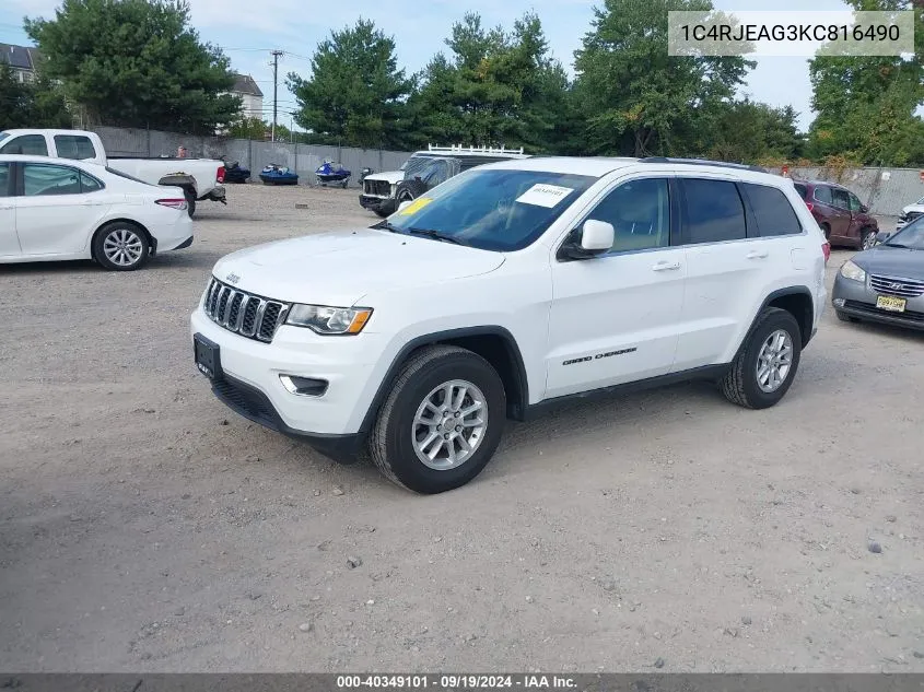 2019 Jeep Grand Cherokee Laredo E 4X2 VIN: 1C4RJEAG3KC816490 Lot: 40349101