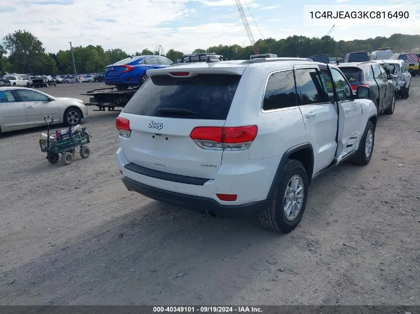 2019 Jeep Grand Cherokee Laredo E 4X2 VIN: 1C4RJEAG3KC816490 Lot: 40349101