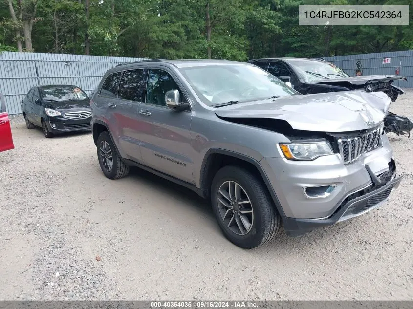 2019 Jeep Grand Cherokee Limited 4X4 VIN: 1C4RJFBG2KC542364 Lot: 40354035