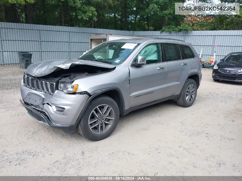 2019 Jeep Grand Cherokee Limited 4X4 VIN: 1C4RJFBG2KC542364 Lot: 40354035