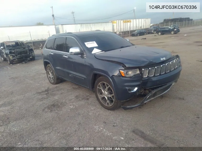 1C4RJFCG3KC670336 2019 Jeep Grand Cherokee Overland