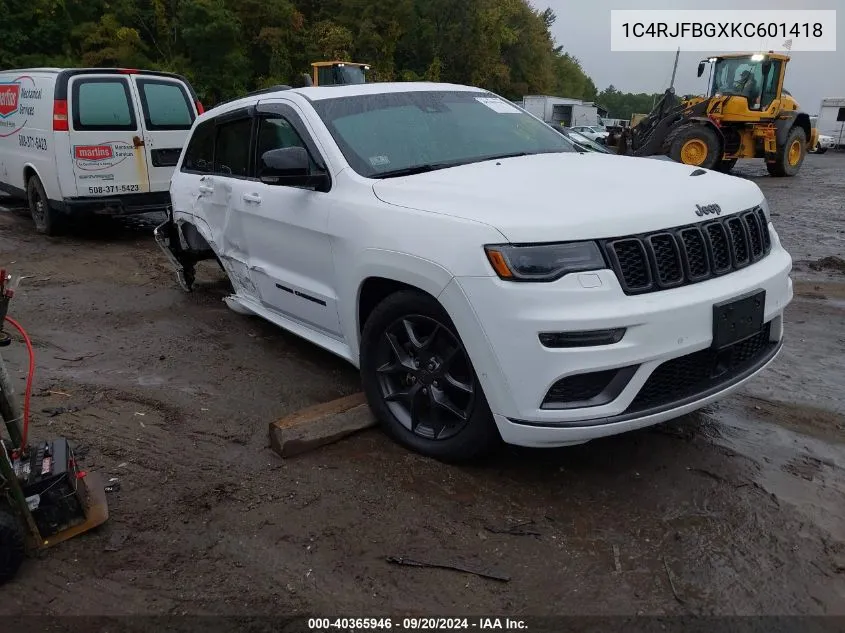 2019 Jeep Grand Cherokee Limited X 4X4 VIN: 1C4RJFBGXKC601418 Lot: 40365946