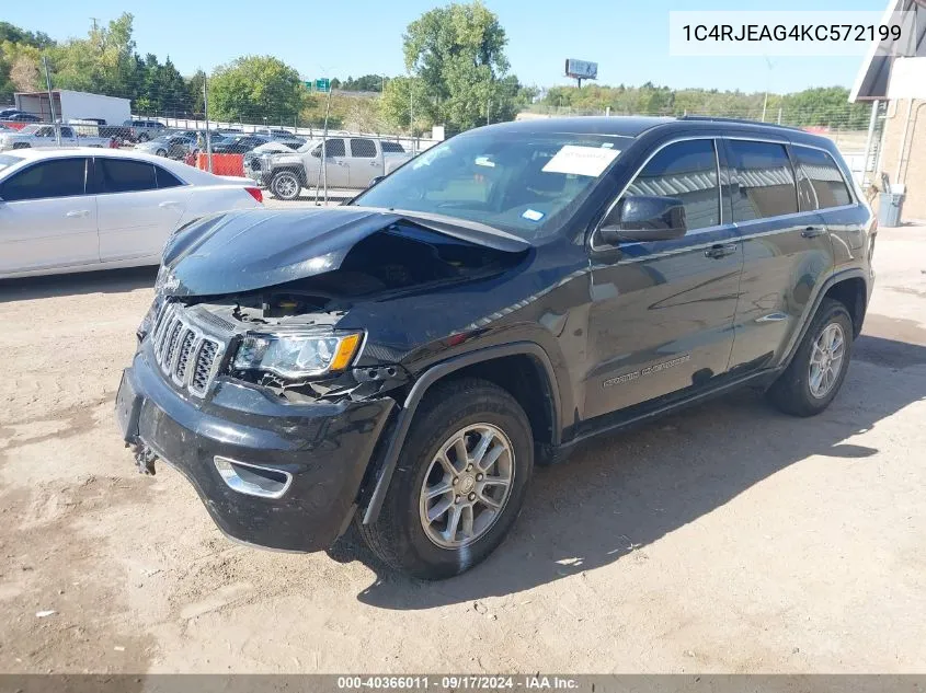 2019 Jeep Grand Cherokee Laredo 4X2 VIN: 1C4RJEAG4KC572199 Lot: 40366011