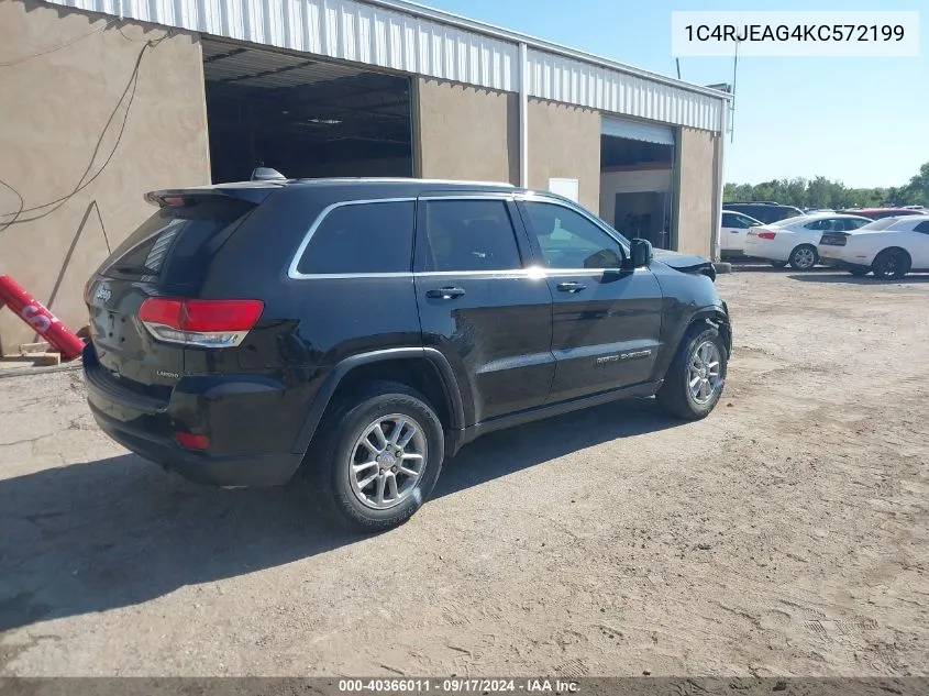 2019 Jeep Grand Cherokee Laredo 4X2 VIN: 1C4RJEAG4KC572199 Lot: 40366011