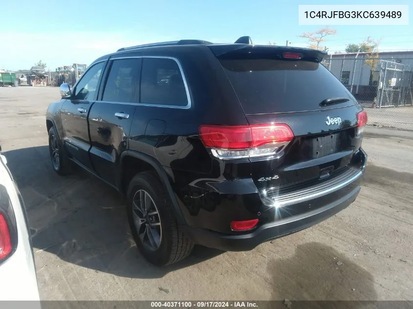 2019 Jeep Grand Cherokee Limited 4X4 VIN: 1C4RJFBG3KC639489 Lot: 40371100