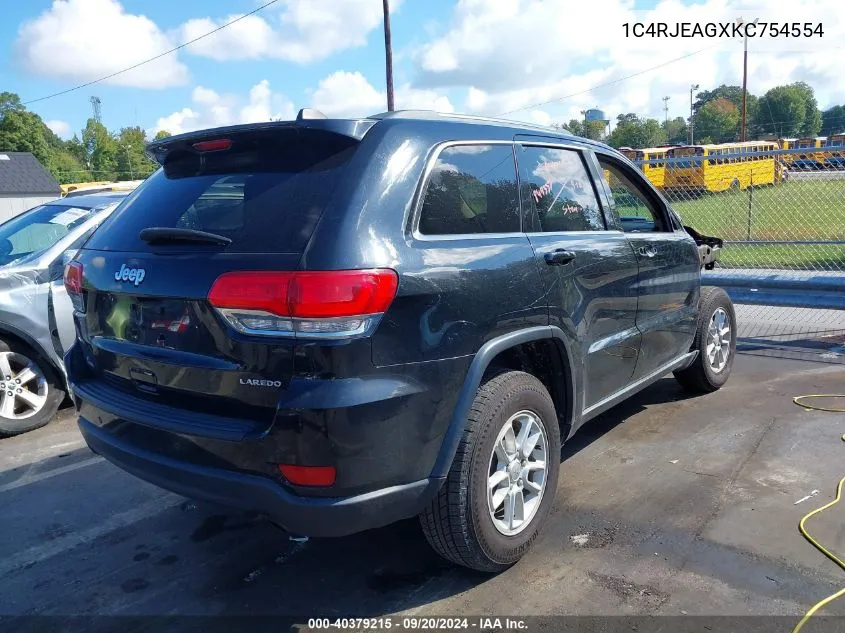 2019 Jeep Grand Cherokee Laredo E 4X2 VIN: 1C4RJEAGXKC754554 Lot: 40379215