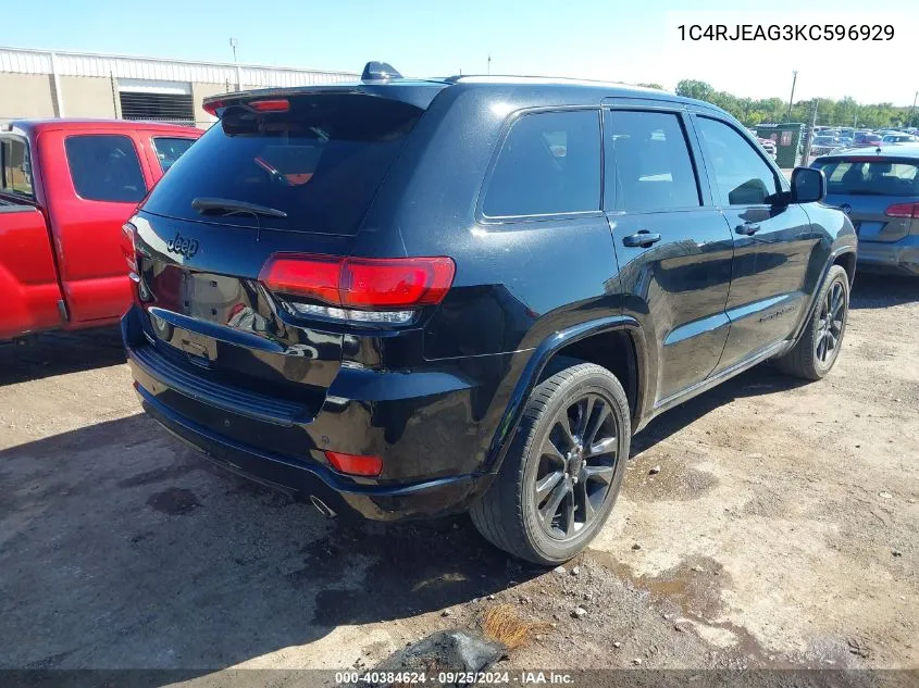 2019 Jeep Grand Cherokee Altitude 4X2 VIN: 1C4RJEAG3KC596929 Lot: 40384624