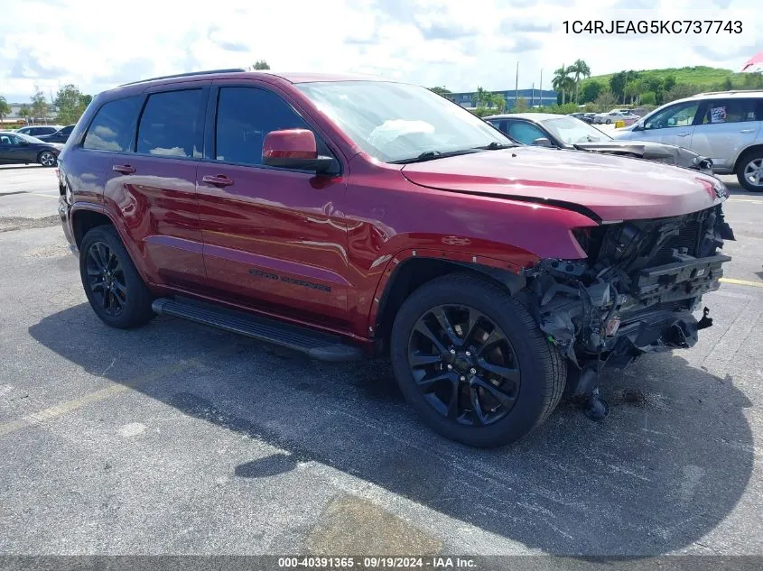 2019 Jeep Grand Cherokee Altitude 4X2 VIN: 1C4RJEAG5KC737743 Lot: 40391365