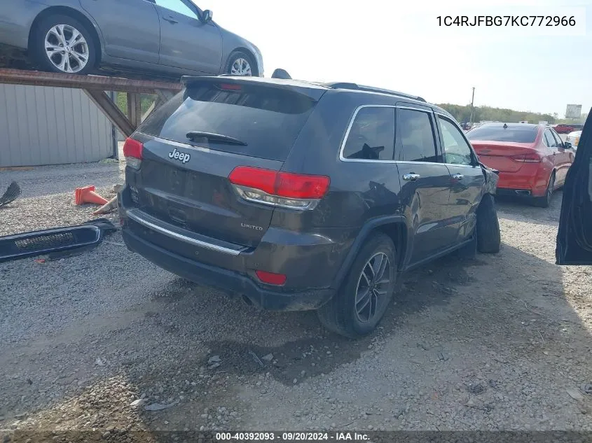 1C4RJFBG7KC772966 2019 Jeep Grand Cherokee Limited 4X4