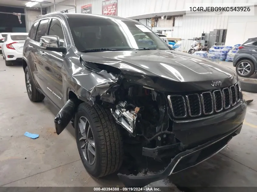 1C4RJEBG9KC543926 2019 Jeep Grand Cherokee Limited 4X2