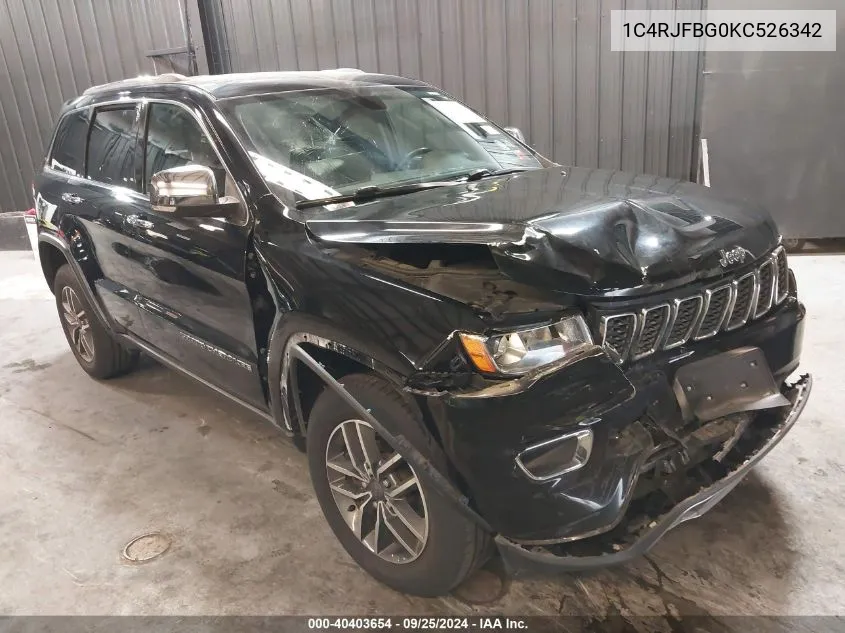 1C4RJFBG0KC526342 2019 Jeep Grand Cherokee Limited 4X4