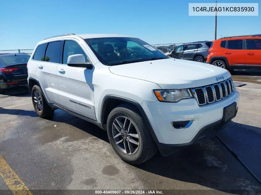 2019 Jeep Grand Cherokee Laredo E 4X2 VIN: 1C4RJEAG1KC835930 Lot: 40409607