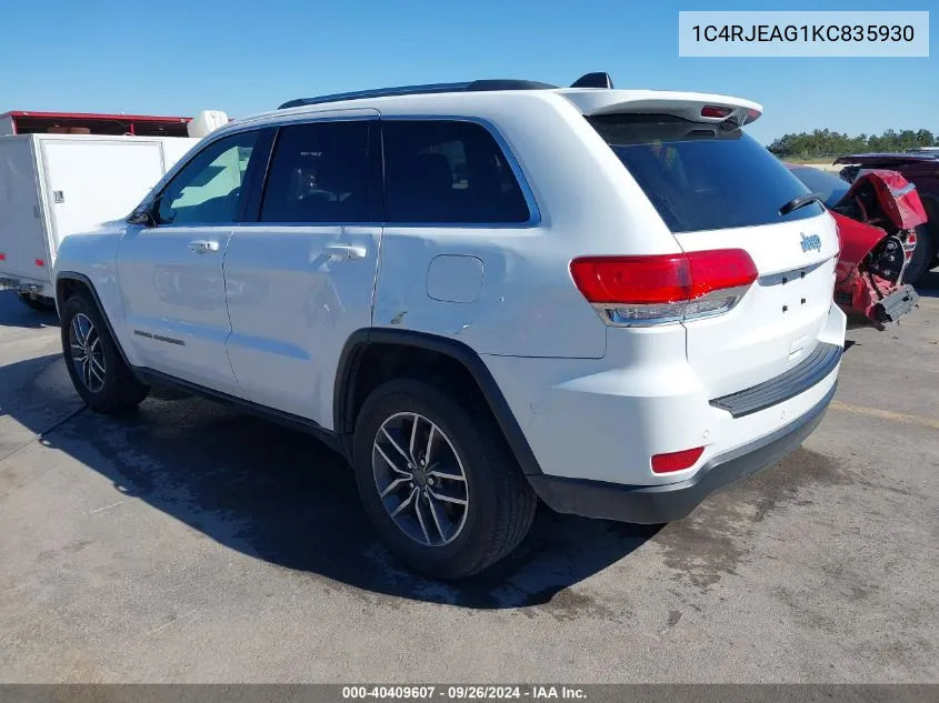 2019 Jeep Grand Cherokee Laredo E 4X2 VIN: 1C4RJEAG1KC835930 Lot: 40409607