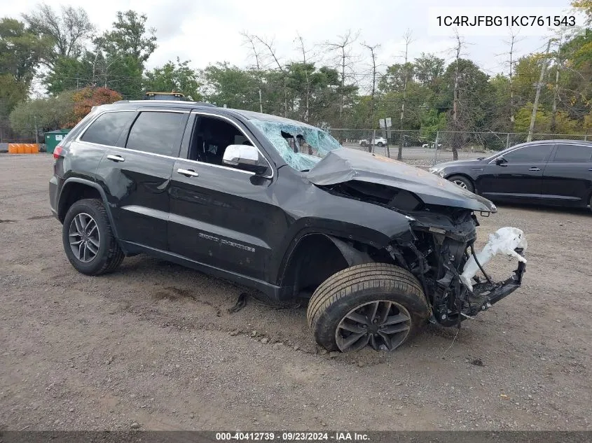 2019 Jeep Grand Cherokee Limited VIN: 1C4RJFBG1KC761543 Lot: 40412739