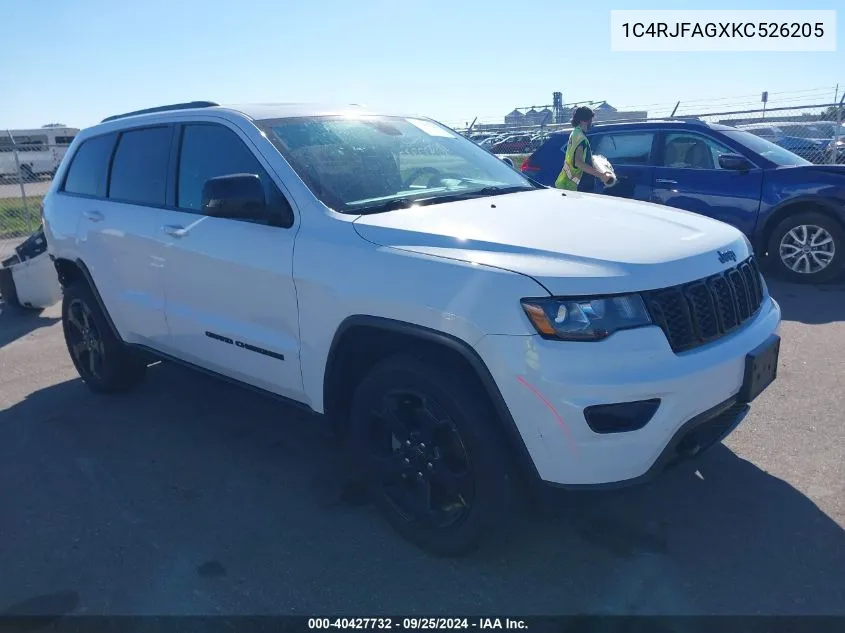 2019 Jeep Grand Cherokee Upland 4X4 VIN: 1C4RJFAGXKC526205 Lot: 40427732