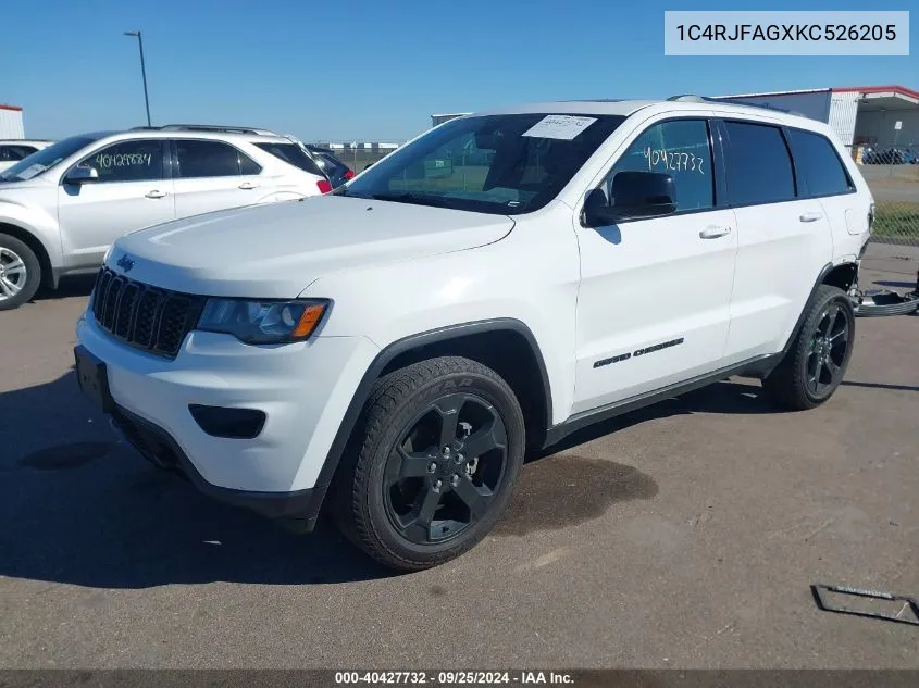 2019 Jeep Grand Cherokee Upland 4X4 VIN: 1C4RJFAGXKC526205 Lot: 40427732