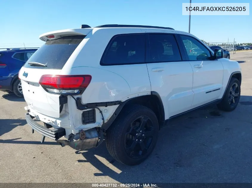 2019 Jeep Grand Cherokee Upland 4X4 VIN: 1C4RJFAGXKC526205 Lot: 40427732