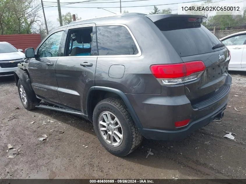 2019 Jeep Grand Cherokee Laredo E 4X2 VIN: 1C4RJEAG2KC650012 Lot: 40430159