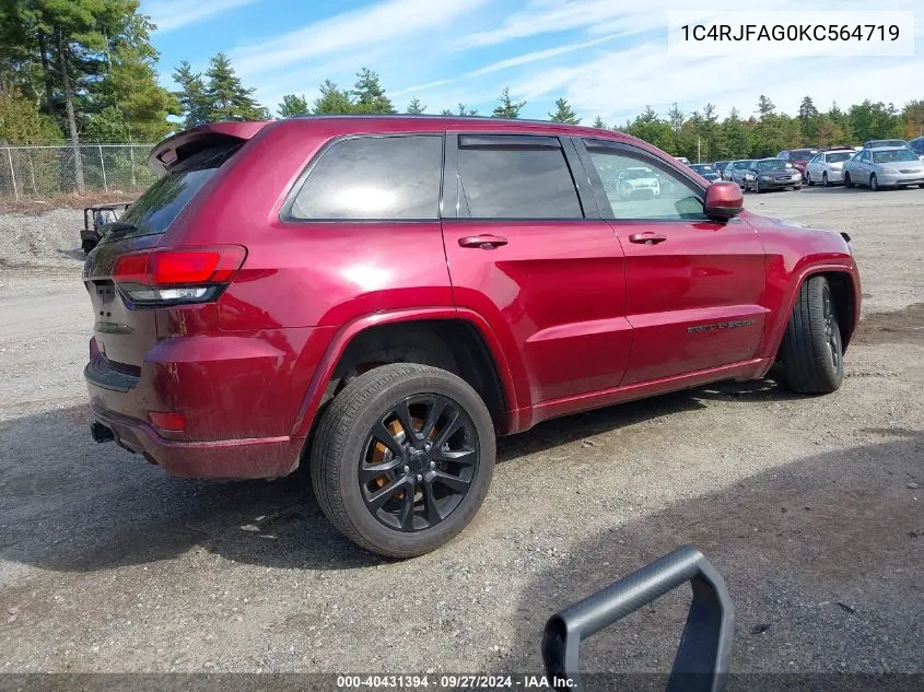 2019 Jeep Grand Cherokee Altitude 4X4 VIN: 1C4RJFAG0KC564719 Lot: 40431394