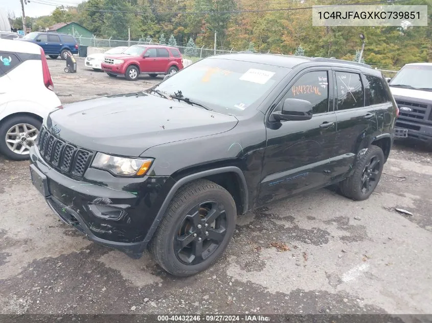 2019 Jeep Grand Cherokee Upland 4X4 VIN: 1C4RJFAGXKC739851 Lot: 40432246