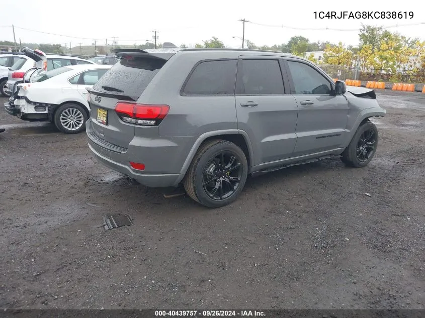 1C4RJFAG8KC838619 2019 Jeep Grand Cherokee Laredo