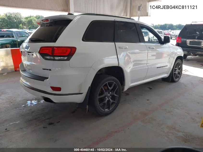 2019 Jeep Grand Cherokee Limited X 4X2 VIN: 1C4RJEBG4KC811121 Lot: 40460145