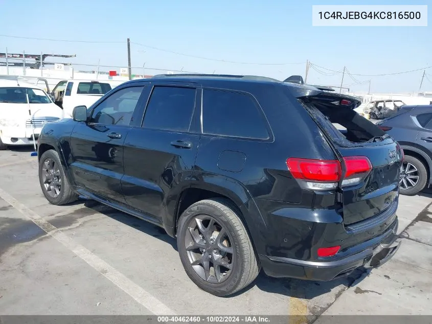 1C4RJEBG4KC816500 2019 Jeep Grand Cherokee Limited X 4X2