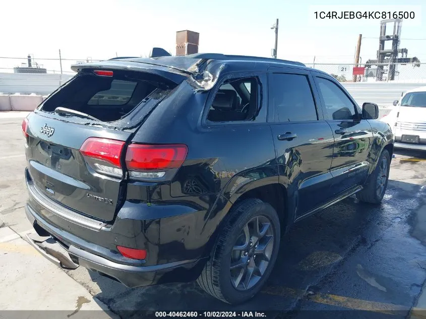 1C4RJEBG4KC816500 2019 Jeep Grand Cherokee Limited X 4X2