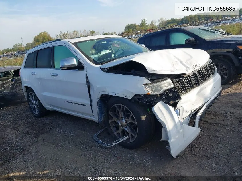 2019 Jeep Grand Cherokee Overland 4X4 VIN: 1C4RJFCT1KC655685 Lot: 40503376