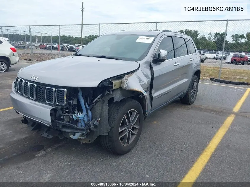 2019 Jeep Grand Cherokee Limited 4X2 VIN: 1C4RJEBG6KC789185 Lot: 40513066