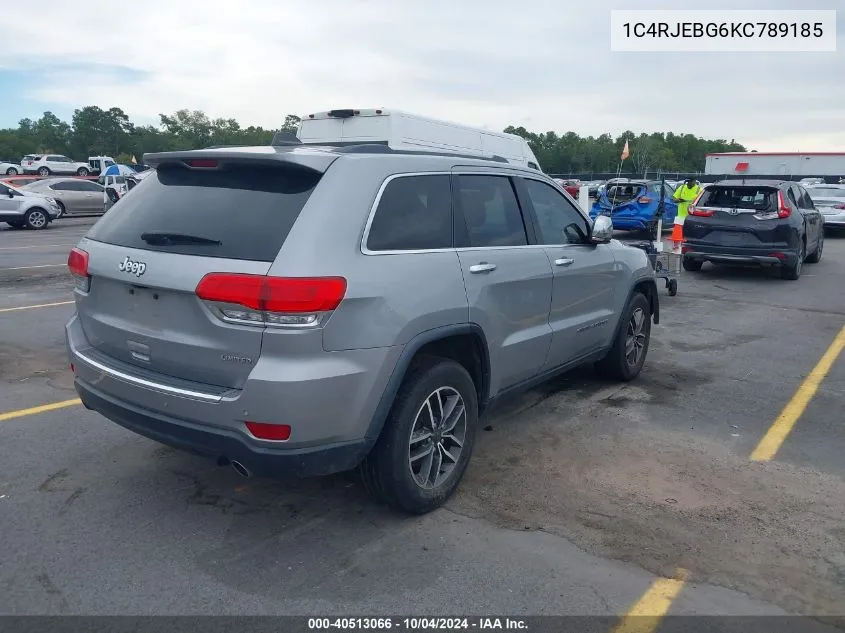 2019 Jeep Grand Cherokee Limited 4X2 VIN: 1C4RJEBG6KC789185 Lot: 40513066