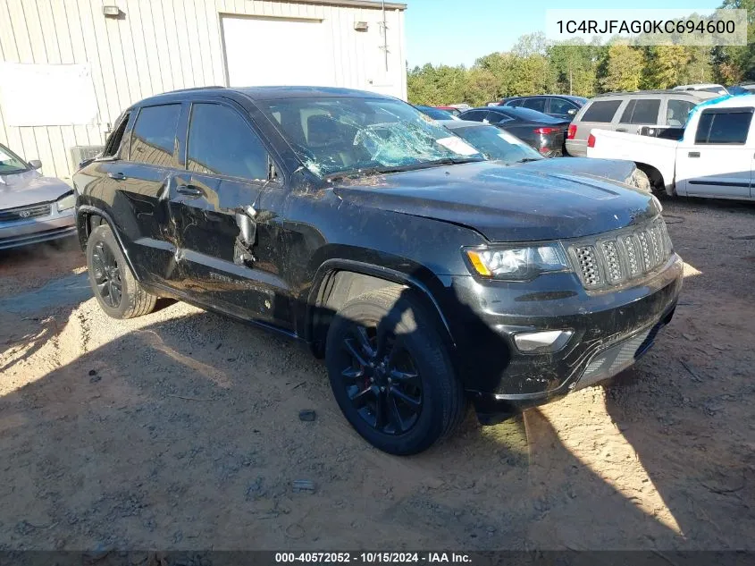 2019 Jeep Grand Cherokee Altitude 4X4 VIN: 1C4RJFAG0KC694600 Lot: 40572052