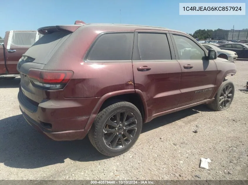 2019 Jeep Grand Cherokee Altitude 4X2 VIN: 1C4RJEAG6KC857924 Lot: 40579448