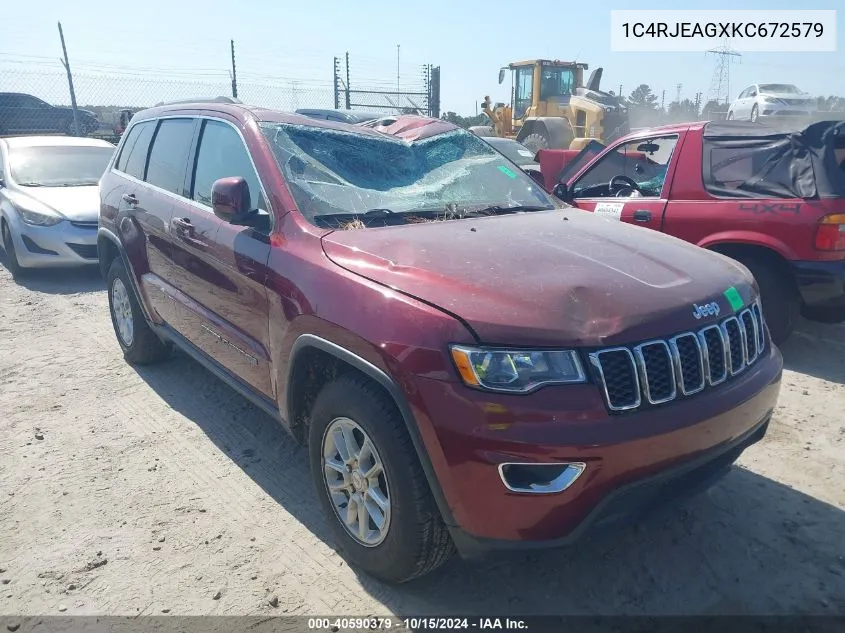 2019 Jeep Grand Cherokee Laredo E 4X2 VIN: 1C4RJEAGXKC672579 Lot: 40590379