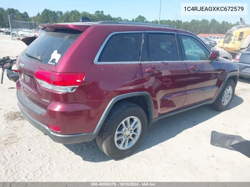 2019 Jeep Grand Cherokee Laredo E 4X2 VIN: 1C4RJEAGXKC672579 Lot: 40590379