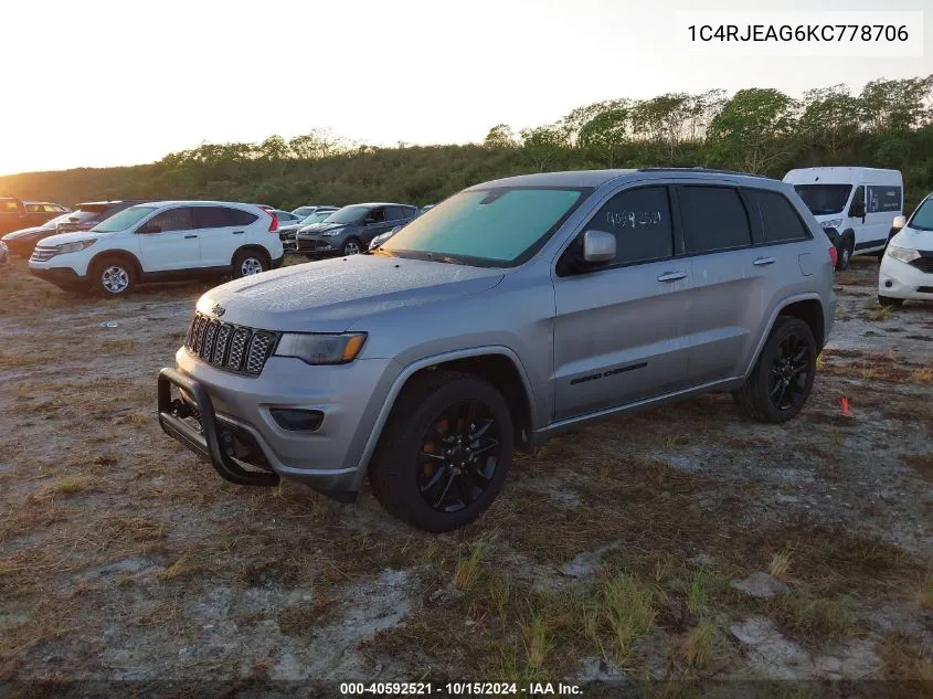 2019 Jeep Grand Cherokee Altitude 4X2 VIN: 1C4RJEAG6KC778706 Lot: 40592521